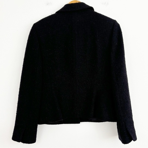 Ann Taylor Black Embellished Wool Blend Tweed  Button Down Blazer Size 10 - Picture 10 of 15
